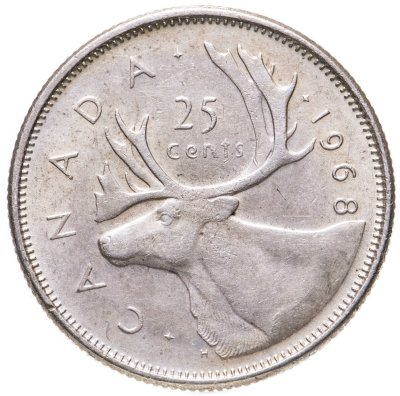 купить Канада 25 центов (квотер, cents) 1962