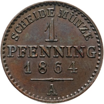 купить Германия Пруссия 1 пфенниг 1864