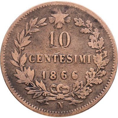 купить Италия 10 чентезимо (centesimi) 1866