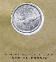 купить Серия "Птицы на монетах мира" - Новая Каледония 1 франк (franc) 1977 (в буклете)
