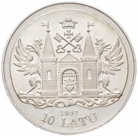 Купить Латвия 10 латов (lati) 1997 "800 лет Риге - XVIII век"