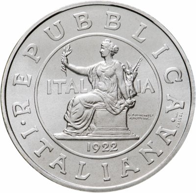 купить Италия 1 лира (lira) 2000 История лиры - лира 1922 года