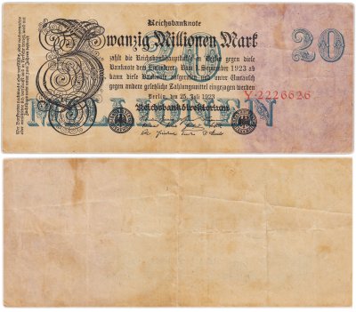 купить Германия 20000000 марок 1923 года (Pick 97a)