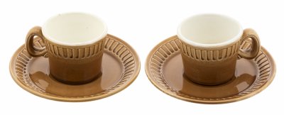 купить Набор из двух кофейных пар, фаянс, глазурь, СССР, 1970-1990 гг.