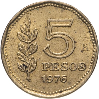 купить Аргентина 5 песо (pesos) 1976