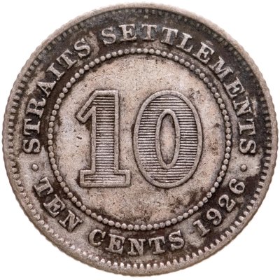 купить Стрейтс Сетлментс 10 центов (cents) 1926