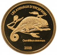 Купить Конго 2003 10 франков "Хамелеон"