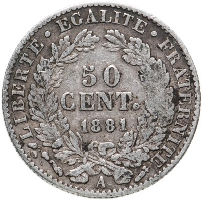 купить Франция 50 сантимов (centimes) 1881 A