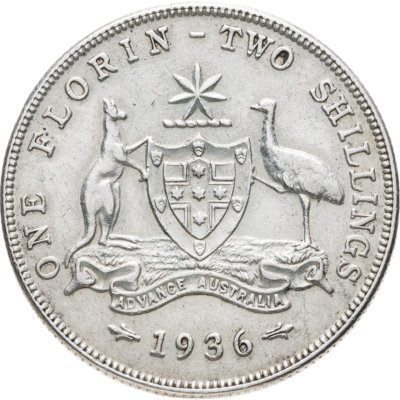 купить Австралия 2 шиллинга (флорин, shillings) 1936