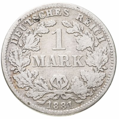 купить Германская Империя, 1 марка 1881 знак монетного двора: "D" - Мюнхен