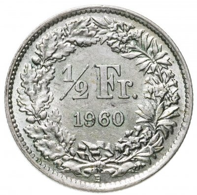 купить Швейцария 1/2 франка 1960