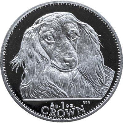 купить Гибралтар 1 крона 1993 Proof "Собака Длинношерстная такса" в футляре