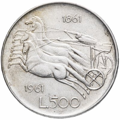 купить Италия 500 лир 1961 "100 лет со дня объединения Италии"