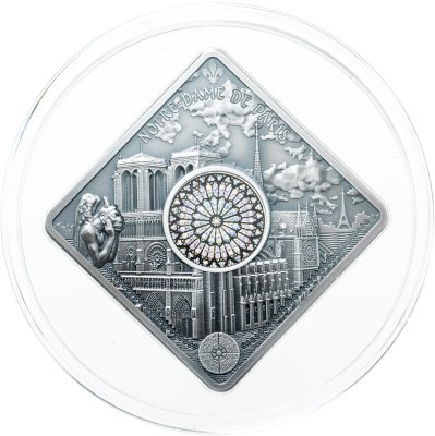 купить Палау 10 долларов 2017 "Священное искусство святые окна - Собор Нотр дамм" в футляре, с сертификатом