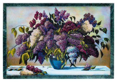 купить Панно настенное "Сирень", мрамор, минеральная крошка, Россия, 2010-2021 гг.