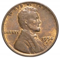 Купить США 1 цент 1954 D
