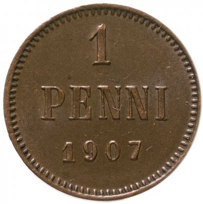купить 1 пенни (penni) 1907