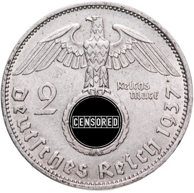 купить Германия (Третий Рейх) 2 рейхсмарки 1937, знак монетного двора "А" - Берлин