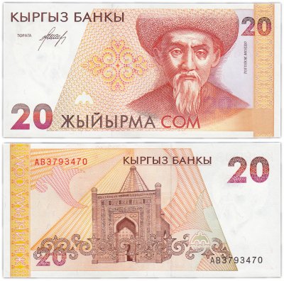 купить Киргизия 20 сом 1994 год Pick 10