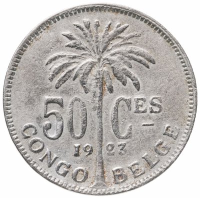 купить Бельгийское Конго 50 сантимов (centimes) 1923 Надпись на французском - 'ALBERT ROI DES BELGES'