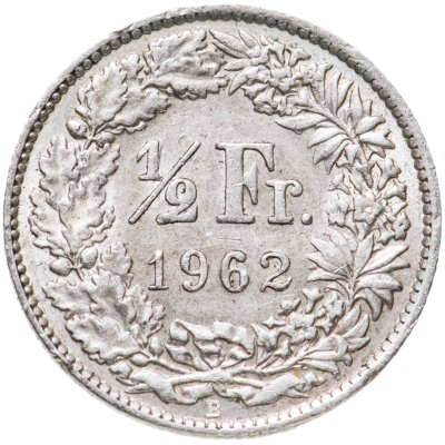 купить Швейцария 1/2 франка (franc) 1962