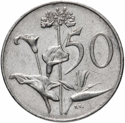 купить ЮАР 50 центов (cents) 1966 Надпись на языке африкаанс - "SUID-AFRIKA"
