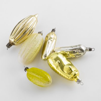 купить Набор из 6 елочных игрушек, стекло, роспись, металл, СССР, 1950-1980 гг.