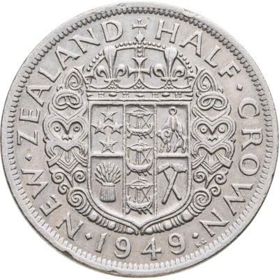 купить Новая Зеландия 1/2 кроны (half crown) 1949