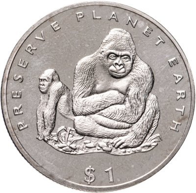 купить Либерия 1 доллар (dollar) 1994 "Сохраним планету Земля - Горилла"