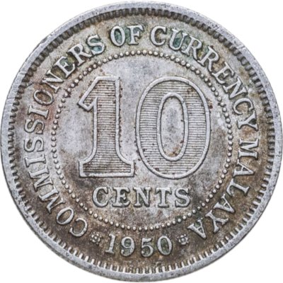 купить Малайя 10 центов 1950 гг.