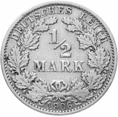купить Германия 1/2 рейх марки 1906 "А"