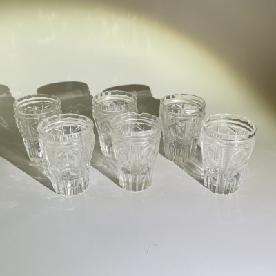 купить Набор из 6 стопок с геометрическим декором, стекло, СССР, 1970-1990 гг.