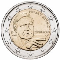Купить Германия 2 евро 2018 F "100 лет со дня рождения Гельмута Шмидта"