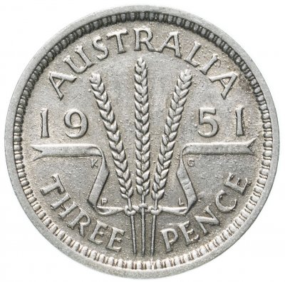 купить Австралия 3 пенса (pence) 1951