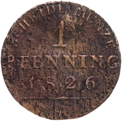 купить Германия, Пруссия 1 пфенниг 1826