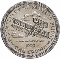 купить Остров Мэн 1 крона 1983 "200 лет полету человека - Биплан"
