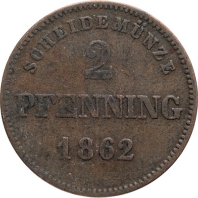купить Германия, Бавария 2 пфеннига 1862