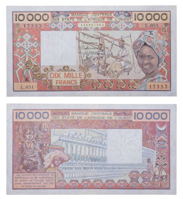 купить Западная Африка 10000 франков 1981-1992 Литера K