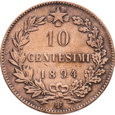 купить Италия 10 чентезимо 1894 "BI"