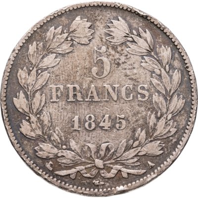 купить Франция 5 франков (francs) 1845