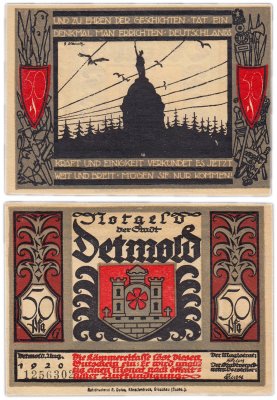 купить Германия (Липпе-Детмольд: Детмольд) 50 пфеннигов 1920 (268.10a/B1/10)