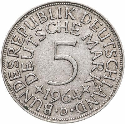 купить Германия 5 марок, 1964 Отметка монетного двора: "D" - Мюнхен