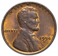 Купить США 1 цент 1954 D