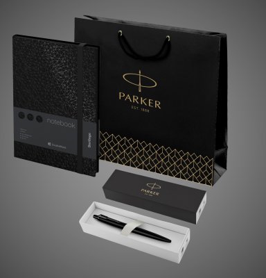 купить Подарочный набор: Шариковая ручка Parker Jotter XL SE20 Monochrome и Ежедневник недатированный, черный срез, черный., Покрытия: PVD-покрытие, лак, нержавеющая сталь, 2026 г.