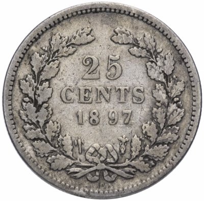 купить Нидерланды 25 центов (cents) 1897