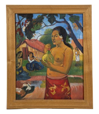 купить Картина "Женщина, держащая плод" (копия работы Поля Гогена), холст, масло, в раме, Китай, 2000-2010 гг.