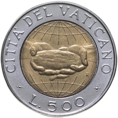 купить Ватикан 500 лир 1992
