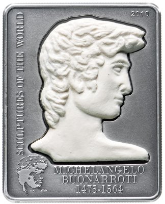 купить Острова Кука 5 долларов 2010 "Скульптуры мира: Микеланджело - Давид", в футляре с сертификатом