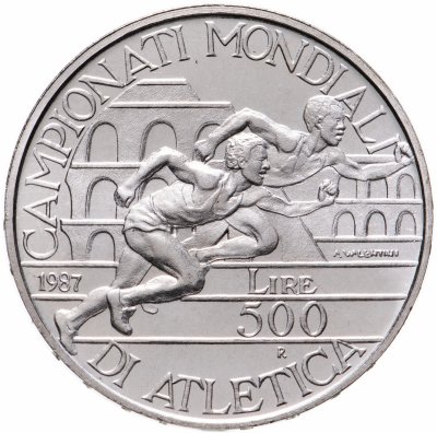 купить Италия 500 лир 1987 Чемпионат мира по лёгкой атлетике '87