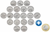 Купить Полный набор 25 рублей 2019-2020 "Оружие Великой Победы" + 10 рублей 2020 "75-летие Победы в ВОВ"
